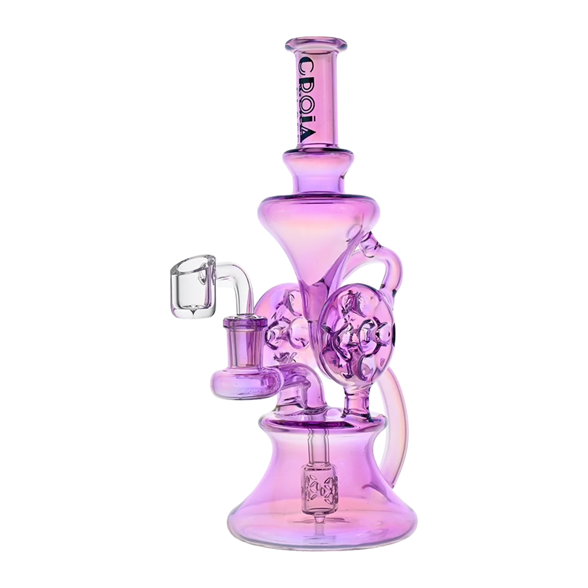 Croia Glass 10" Dual Swiss Perc Klein Recycler Dab Rig | Croia Glass