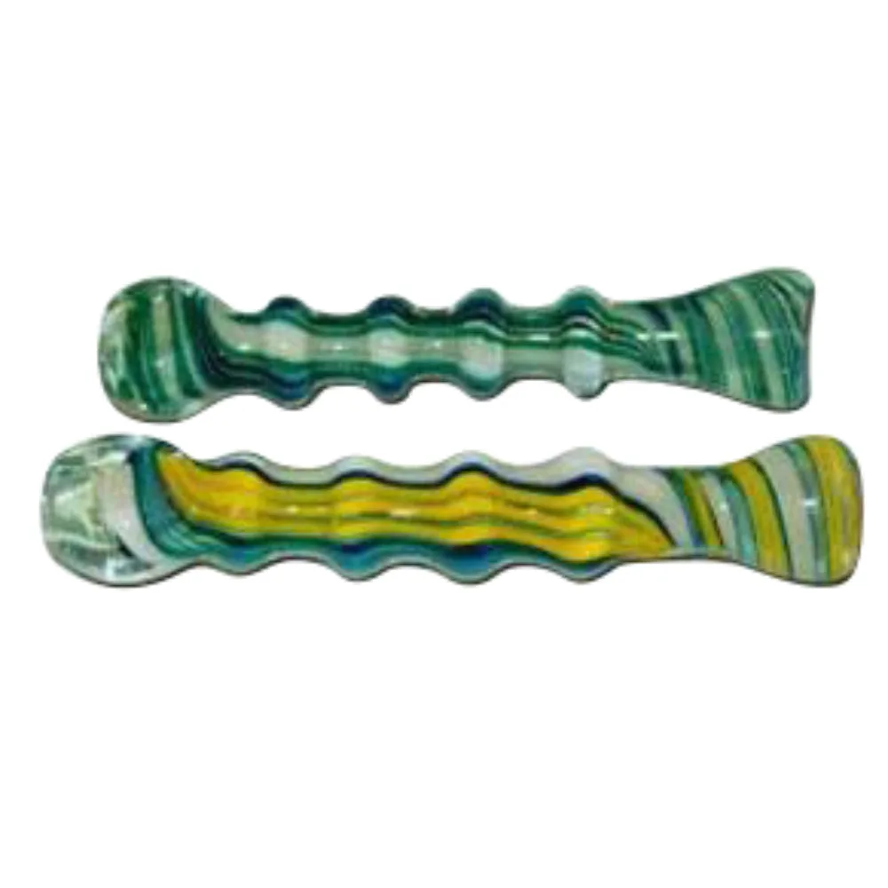 GC 3.75" Ribbed Twisted Stripe Pattern Glass Taster