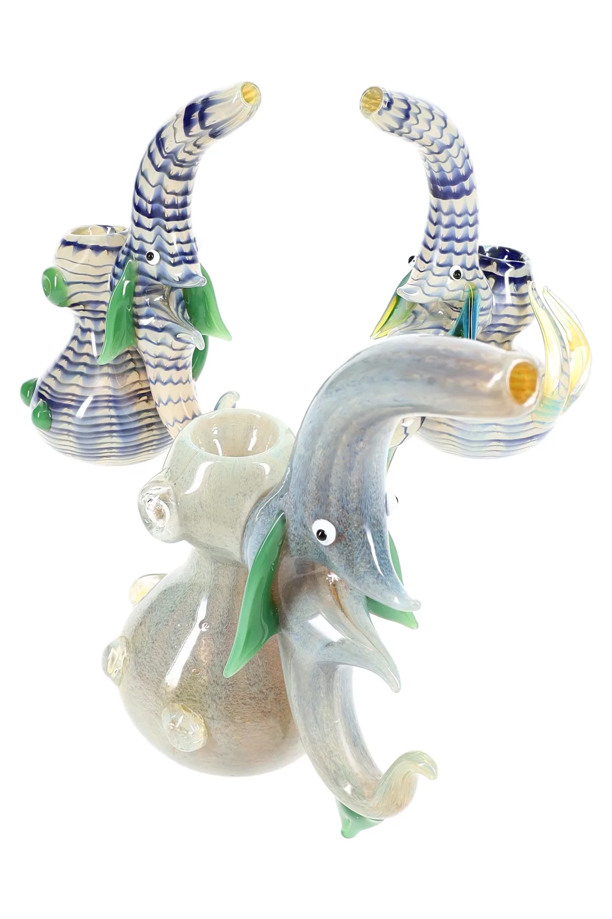Primate Glass 6.5″ Spiky Color-Changing Sherlock Bubbler
