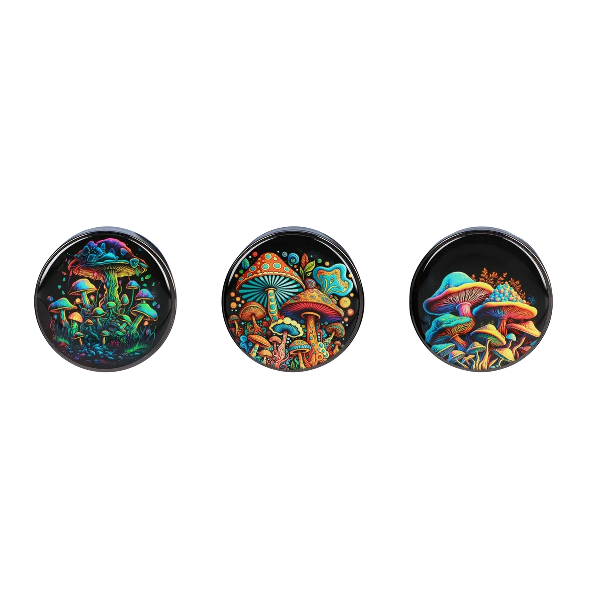 63mm Chrome w/ Glowing Mushroom Grinder