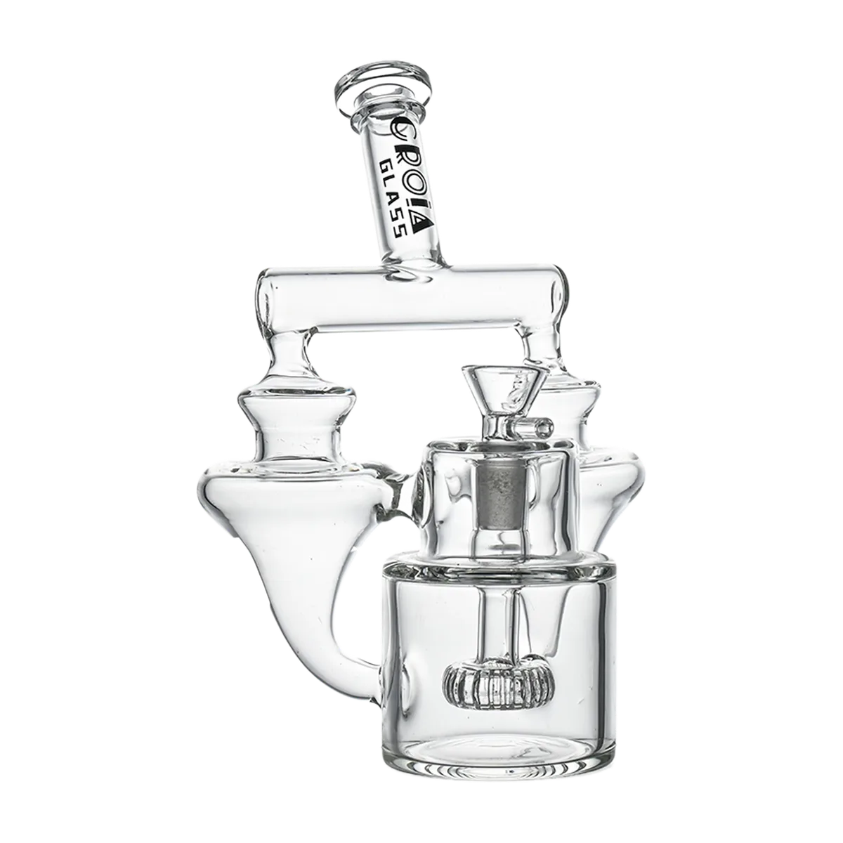 Croia Glass 8" Twin Vortex Recycler Scientific Glass Water Pipe | Croia Glass