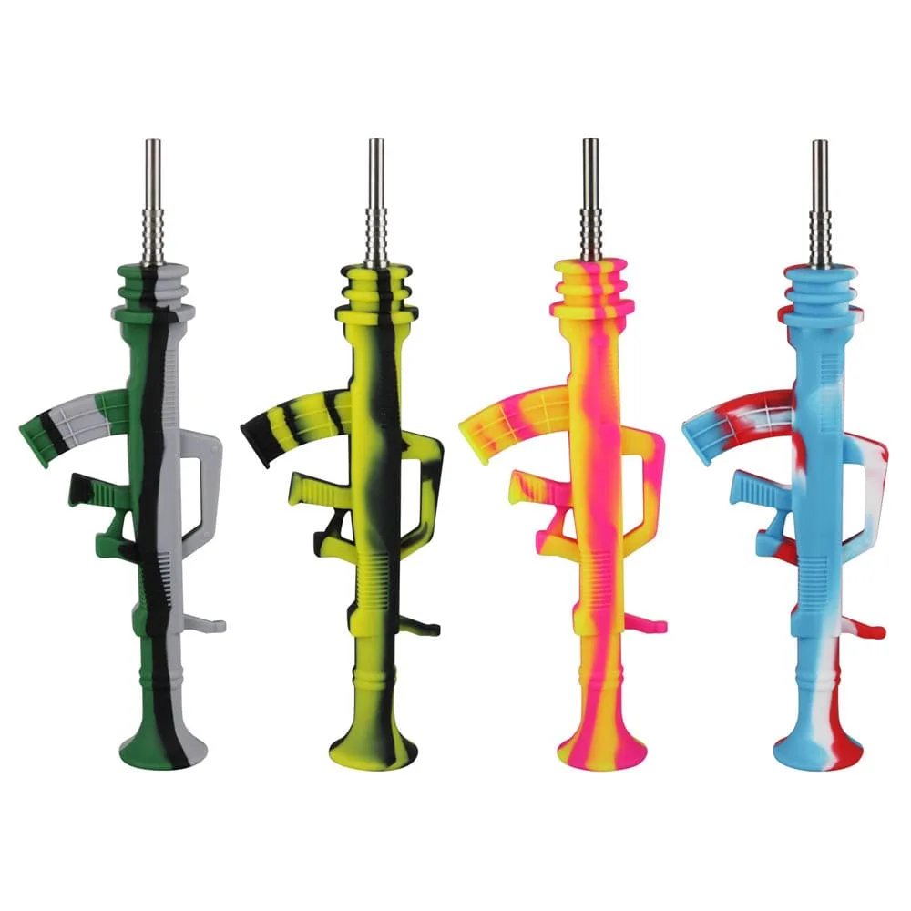 GC AK47 Silicone Dab Straw - 9.5" / Colors Vary
