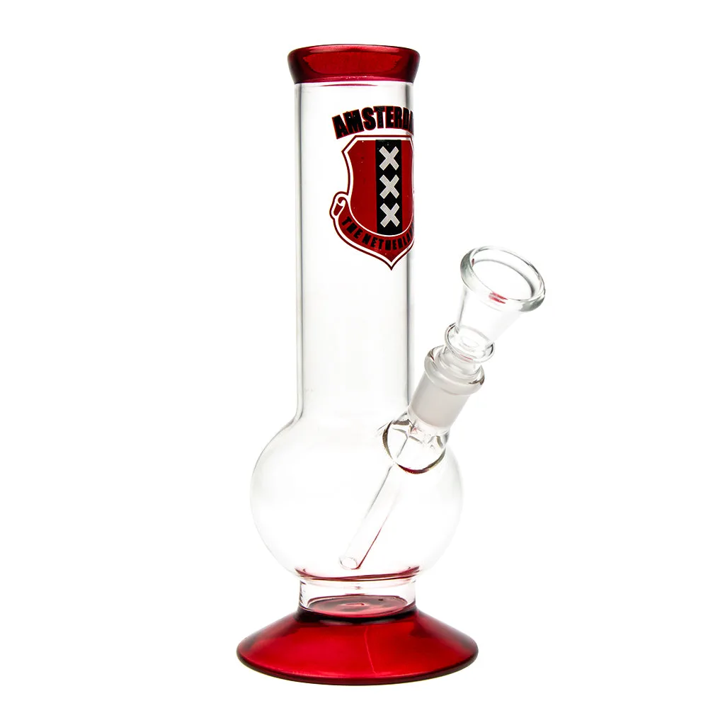 Amsterdam Bubble Base Glass Bong | Red