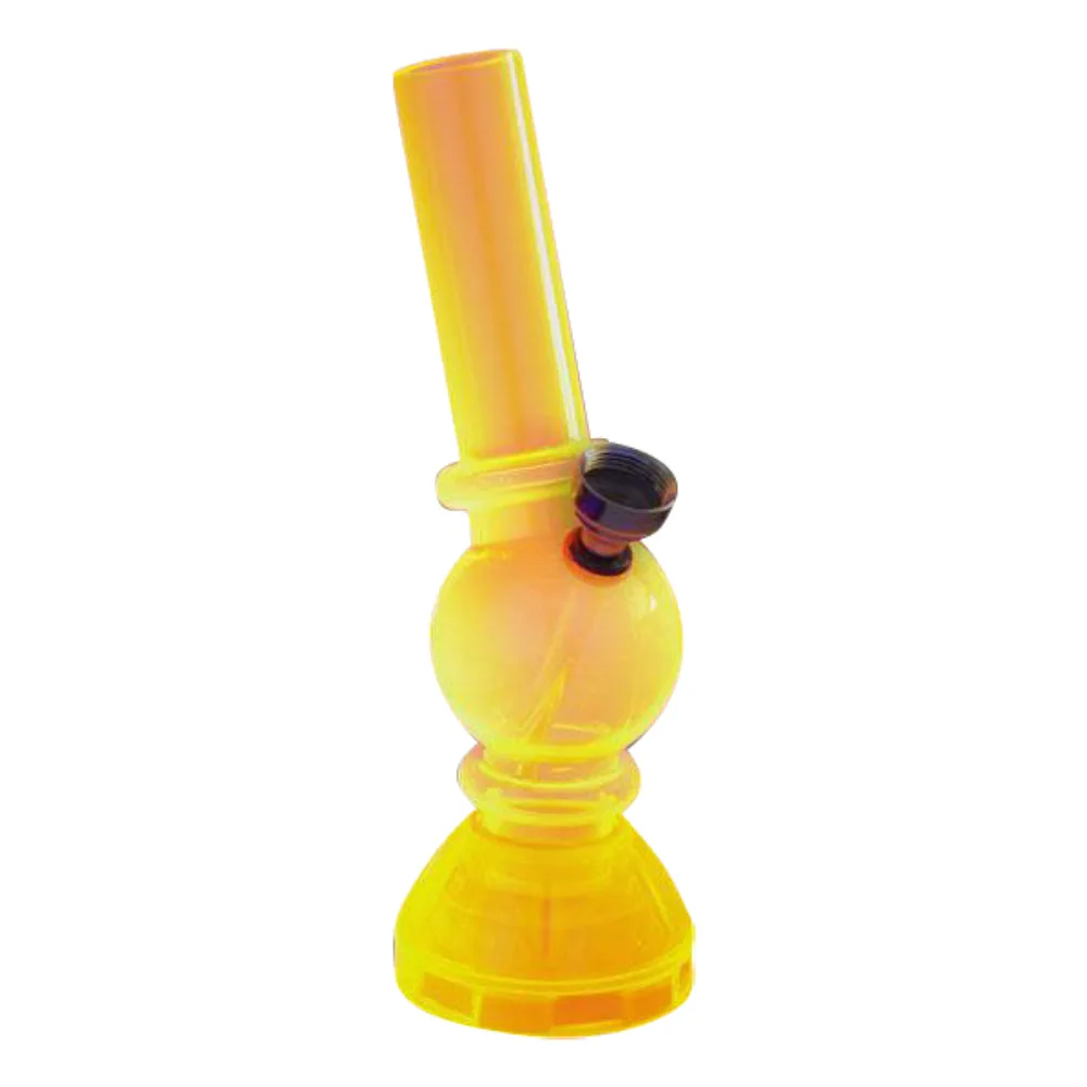 Angled Mini Acrylic Bong with Grinder Base