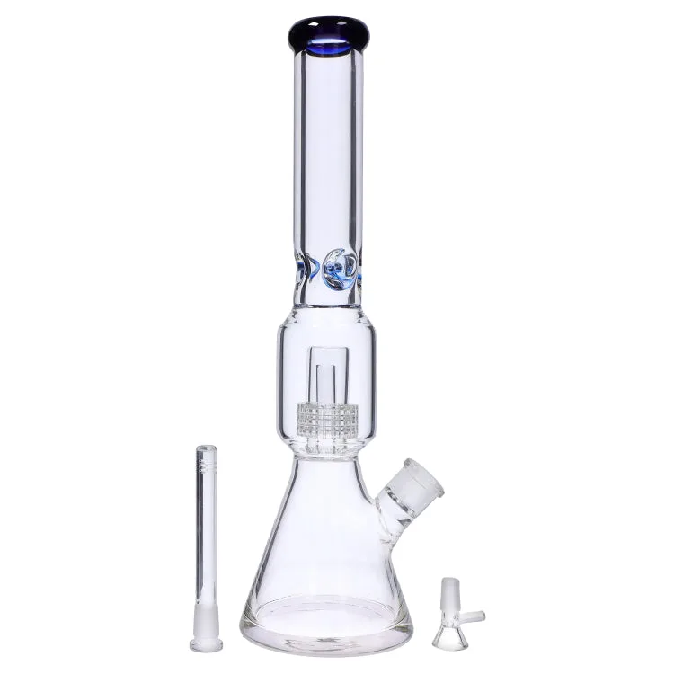 Beaker with Perc & Color Mouthpiece - Blue - 16 in. Blue