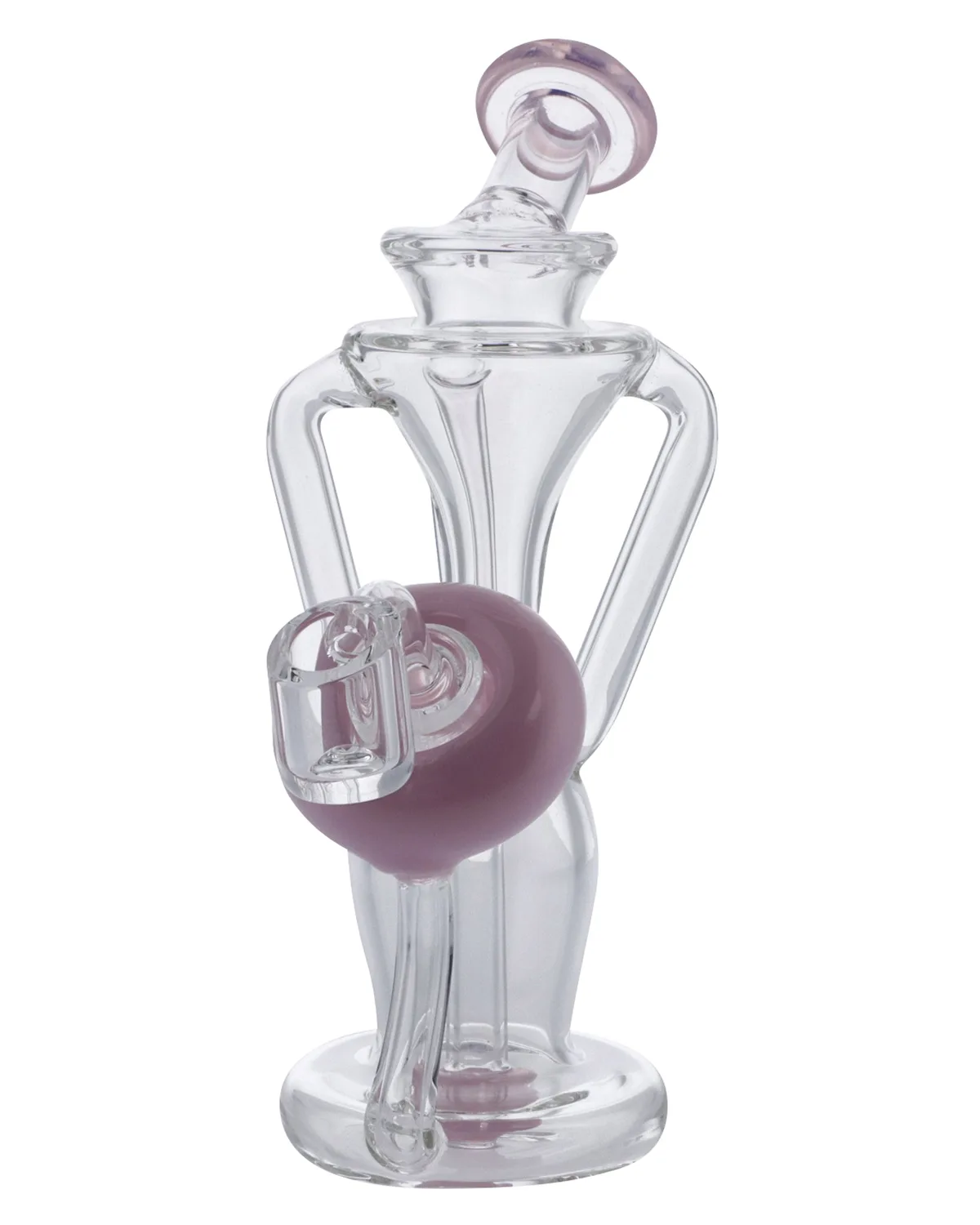 GC Bent Neck Dab Rig Recycler-Milky Pink-6in(RCL-S-034MP)