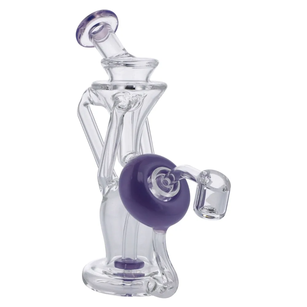 Bent Neck Power Button Recycler Dab Rig