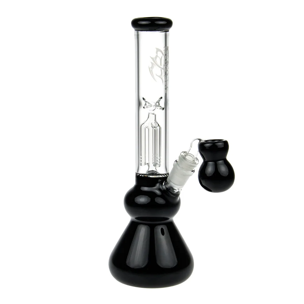 Black Leaf 4-arm Perc Bong with Ash Catcher | Black