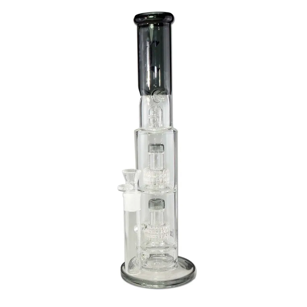 Black Leaf Double Drum Perc Ice Bong