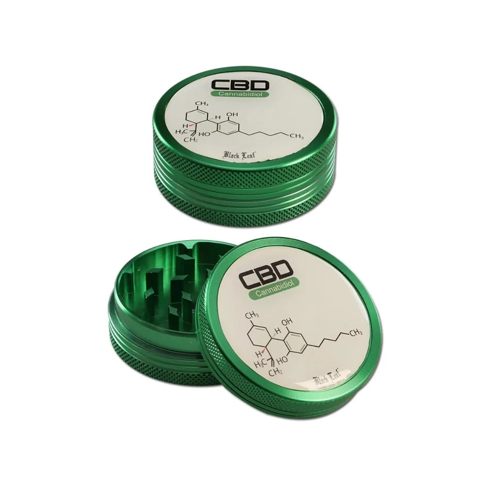 Black Leaf Green Herb Grinder | 2 Part