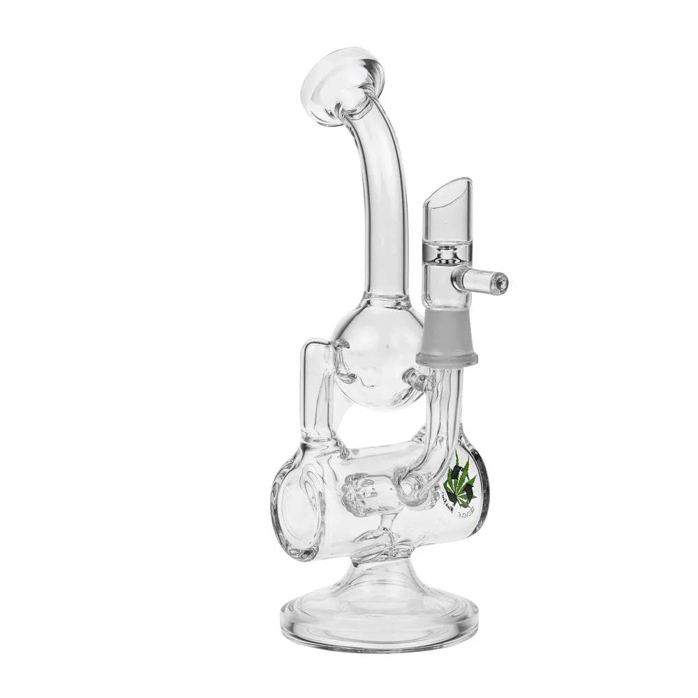 Black Leaf - Recycler Bubbler with Drum Diffuser - Clear