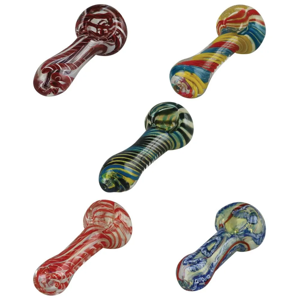GC Color Swirl Spoon Pipe - 3.25" / Colors Vary
