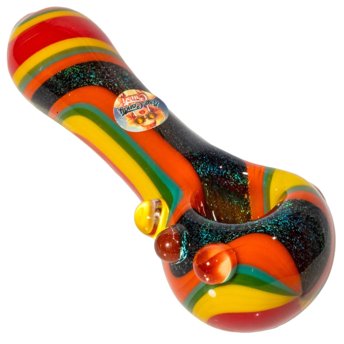 Crush Dichroic Glass Spoon Pipe | 4"