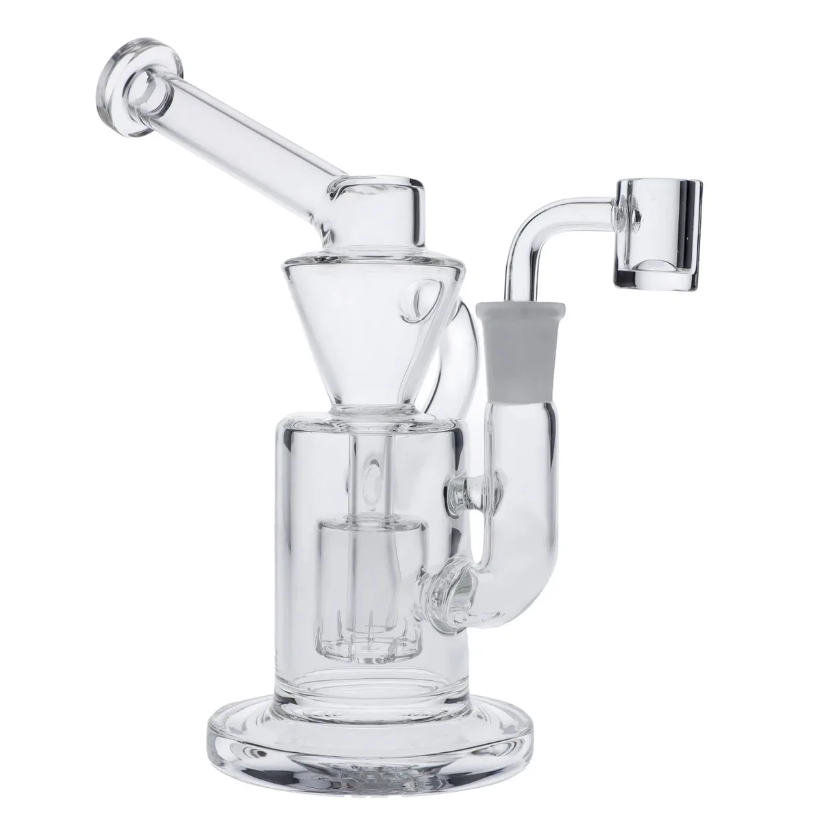 Dab Rig Recycler with Quartz Banger-Clear-8 inch
