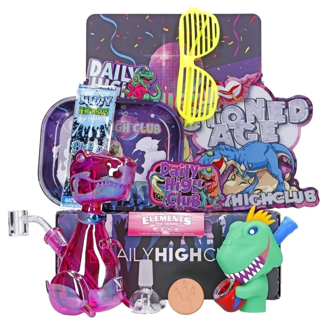 Daily High Club August 2023 Rave Dino Smoking Box