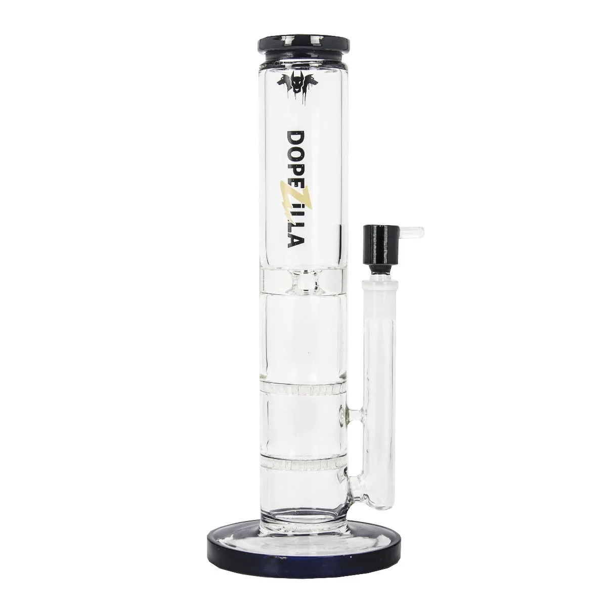 Dopezilla Cerberus Straight Double HoneyComb Ice Bong | 12 Inch
