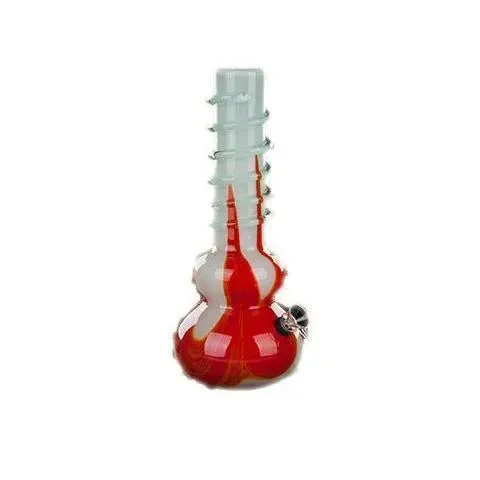 GC Double Bubble Glass Bong with Worked Spiral Neck | 12 Inch