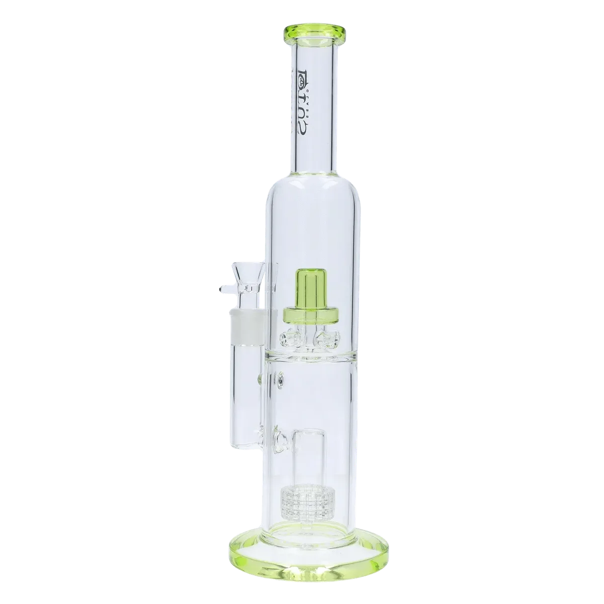 Dual Perc with Color Accents Bong - 15 in. Light Green