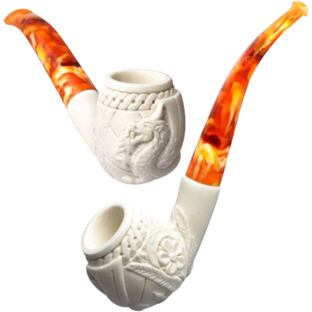 Embossed Dragon Standard Meerschaum Sherlock