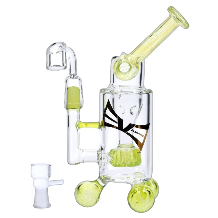 Evolution Tropical Storm Sidecar Dab Rig with Showerhead Perc | 7 Inch | Apple Green