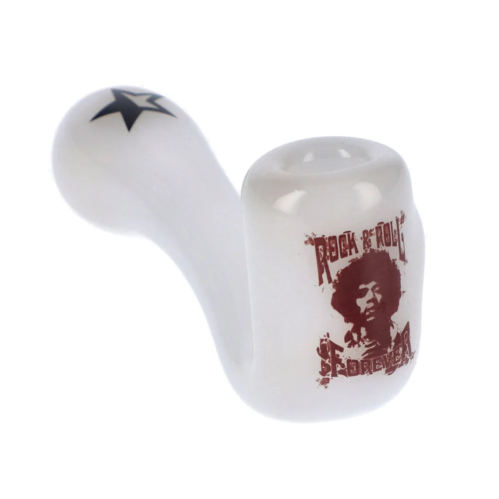 Famous Design Jimi Rock On Glass Sherlock Pipe | 4 Inch