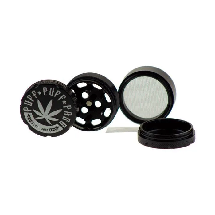 Famous Design Puff Puff Pass 4-Part Aluminum Herb Grinder | 40 mm