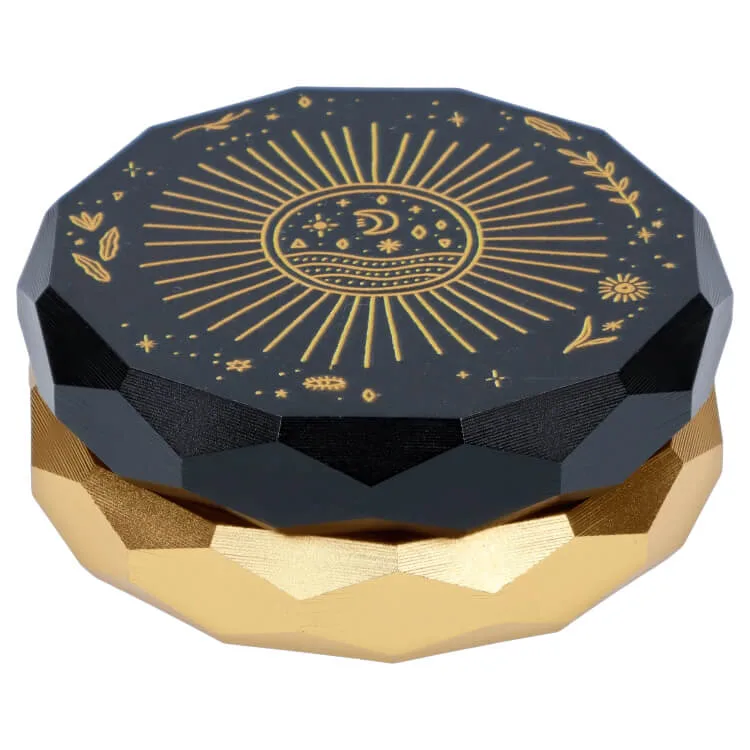 Famous Design -  Astral Power Aluminum 2 stage Grinder -Black and Gold