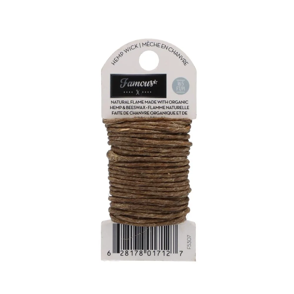 Famous X Hemp Wick | 16.5ft Tray of 24