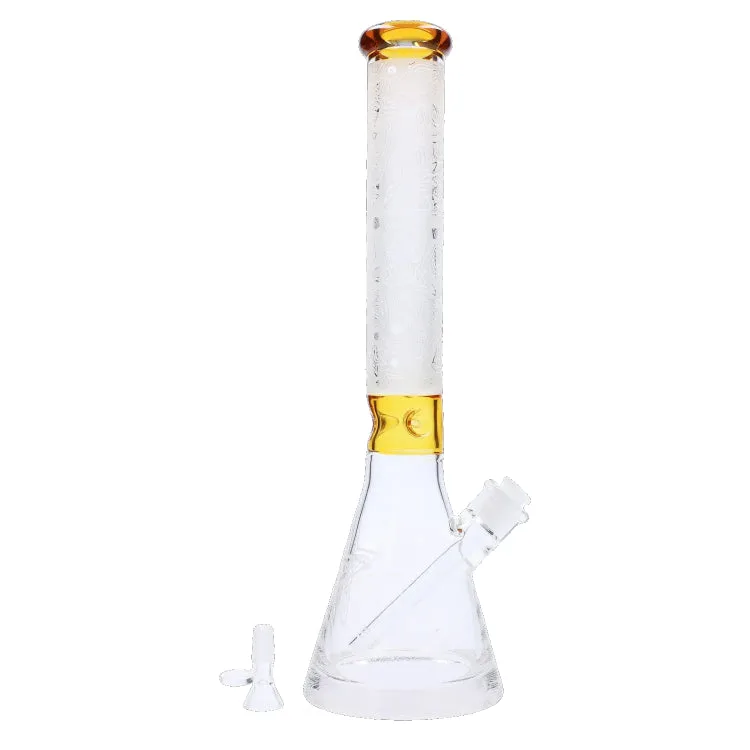 Frosted Engraved Bong - 17 in. Yellow