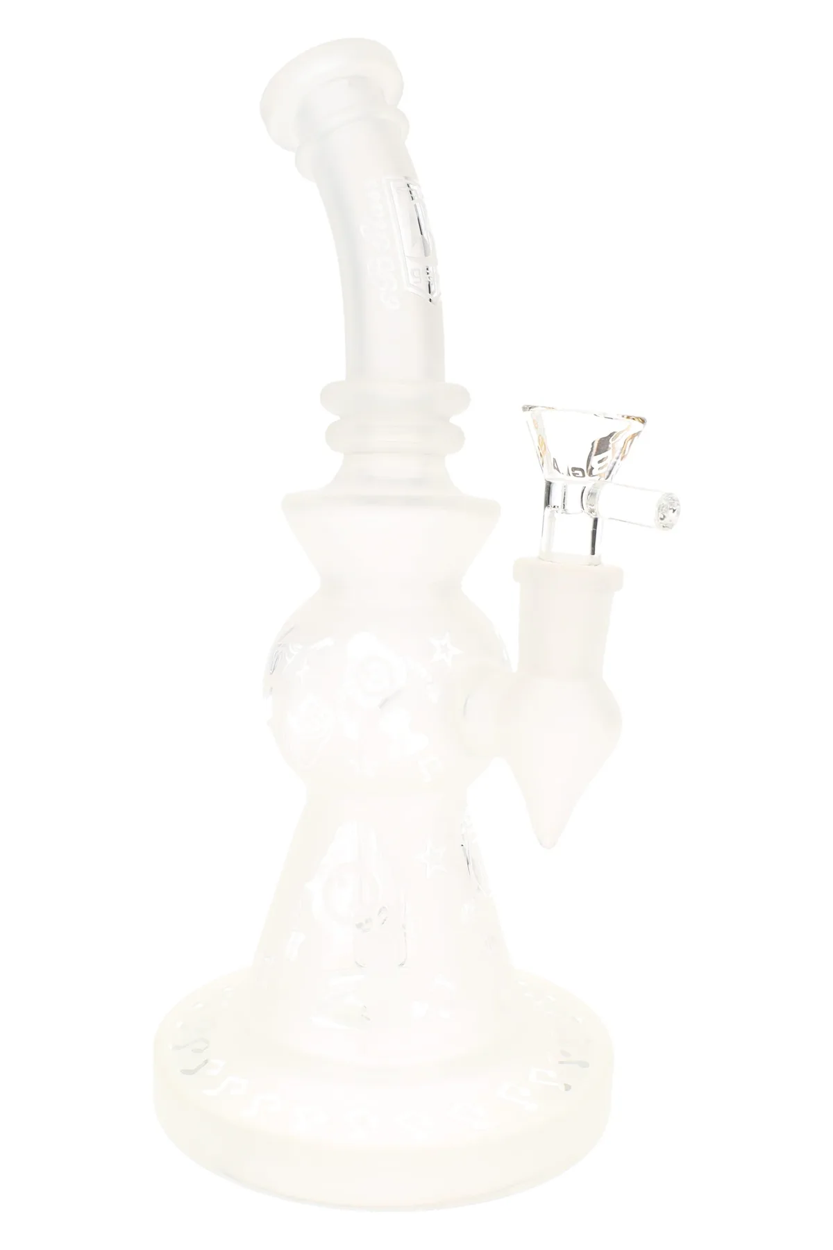 6B Glass Frosted Stemless Water Pipe – 9½″ – Assorted Designs