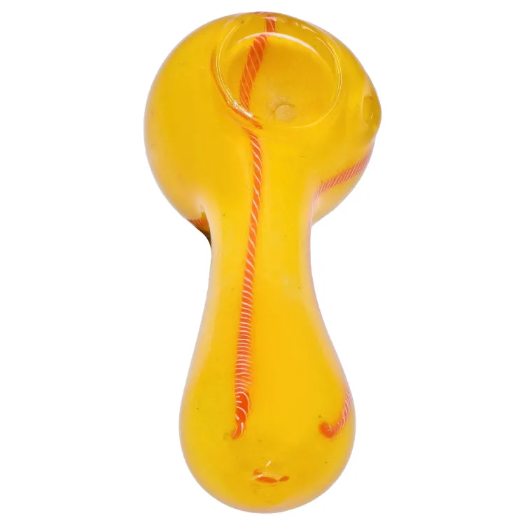 GC Frit Glass with Rasta Line Spoon Pipe - 4.5 in.