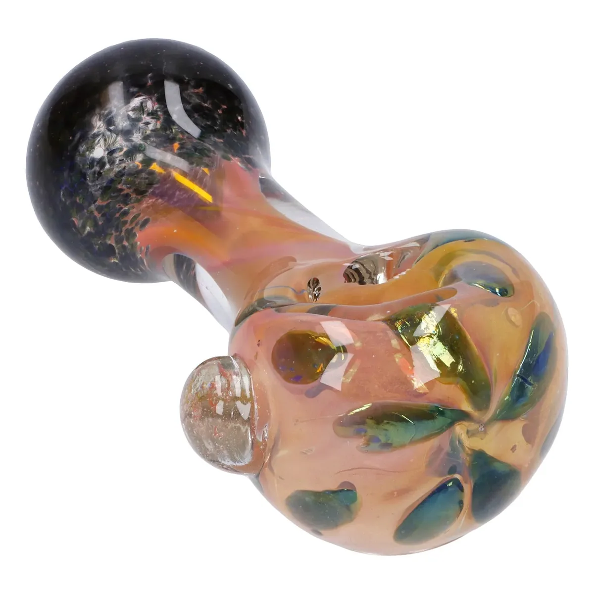 Gold and Frit Spoon Pipe - 4 in