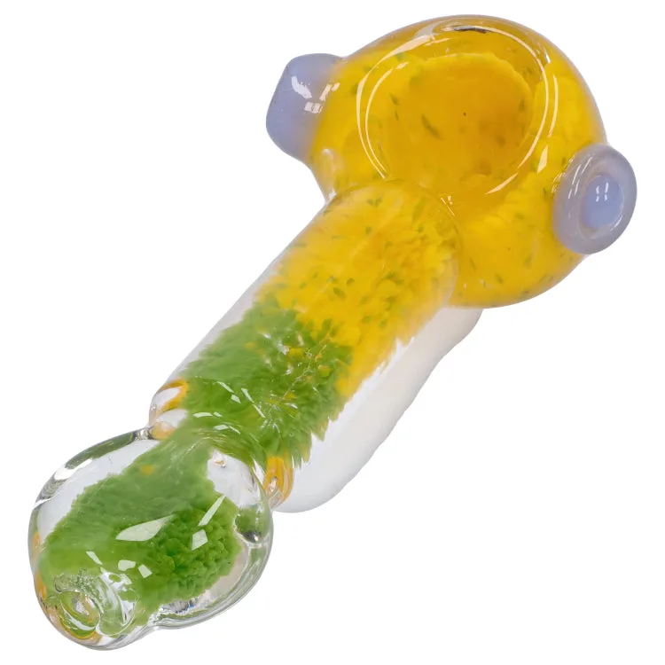 GC Tri-Color Frit Flat Spoon Pipe - 3.5 in.