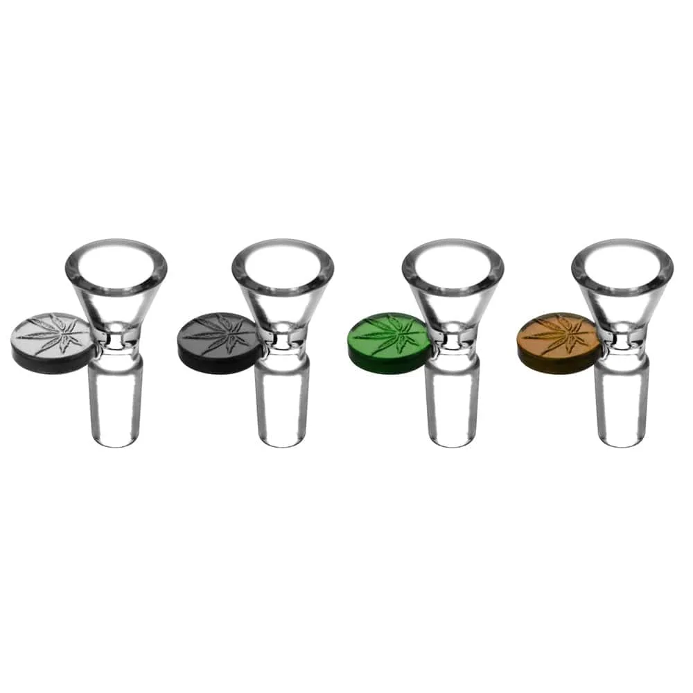 GC Herb Slide w/ Embossed Leaf Tab - 14mm Male / Colors Vary