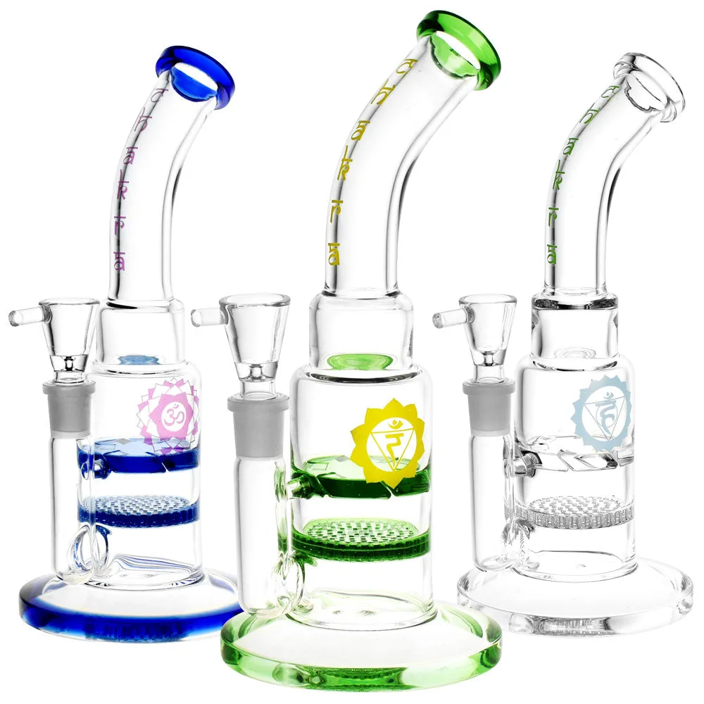 GC Honeycomb & Vortex Perc Bong - 9" / 14mm F / Colors Vary