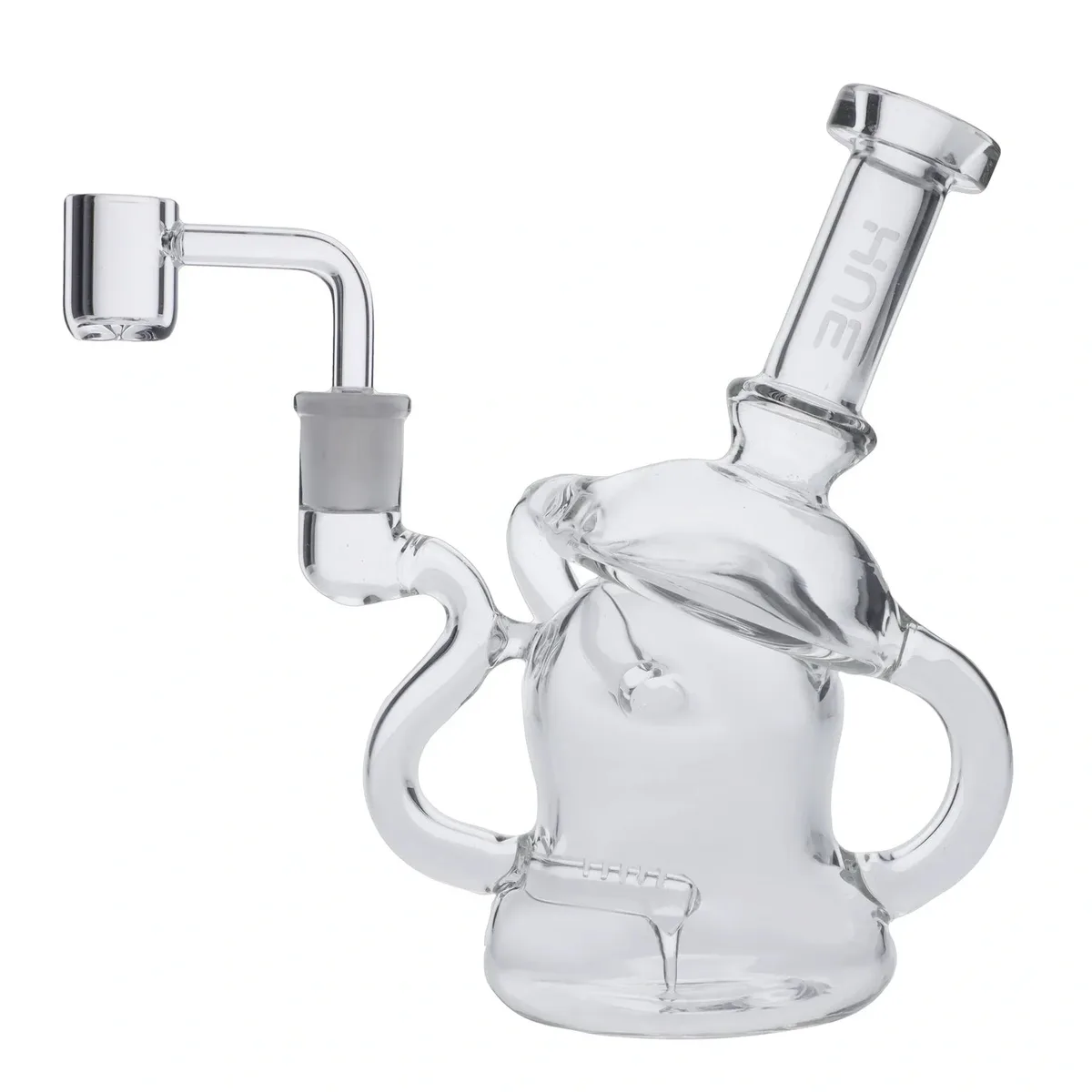 Hue - Mushroom Dab Rig Clear - 6.8"
