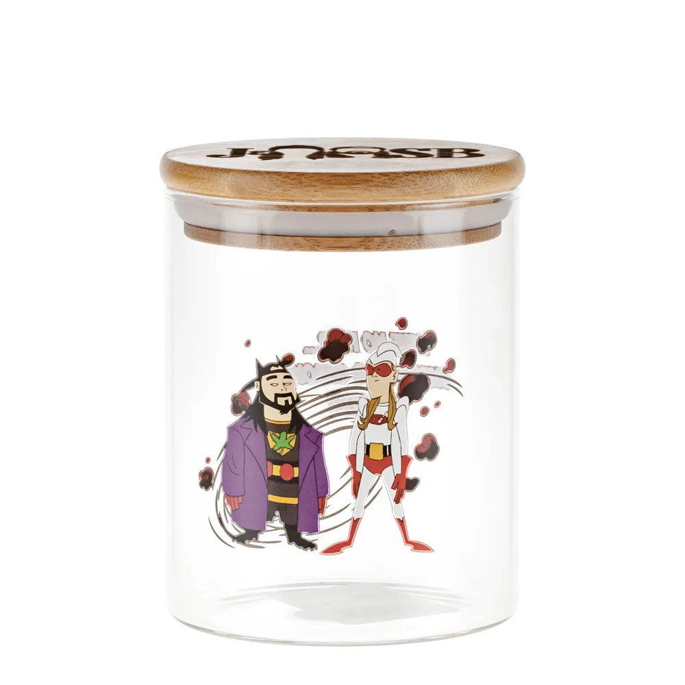 Jay and Silent Bob Glass Stash Jar | Bluntman and Chronic