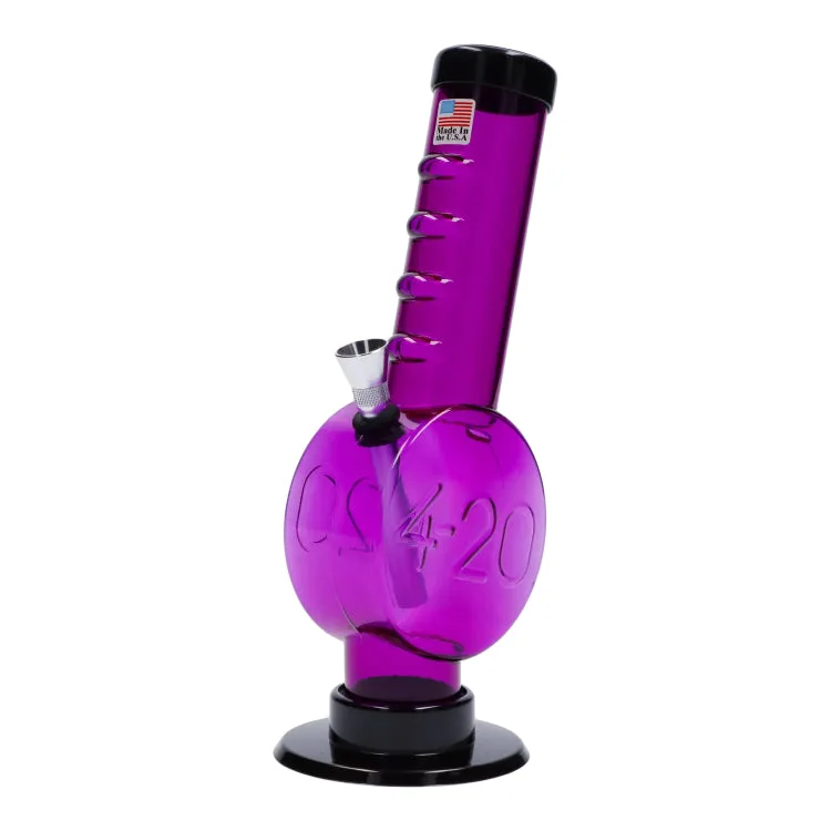 JM Plastics 420 Coin Base with Grip Acrylic Bong - 9 in.