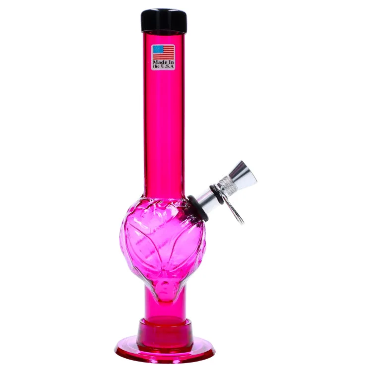 JM Plastics Alien Base with Pull Slide Acrylic Bong - 8 in