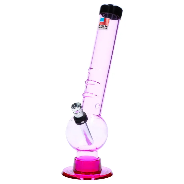 JM Plastics Bent Neck with Grip and Carb Hole Acrylic Bong - 8 in.
