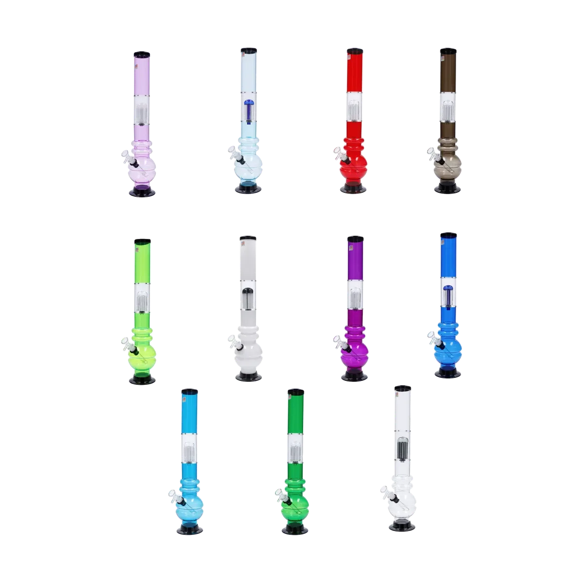 JM Plastics Bubble Base with Glass Perc Acrylic Bong