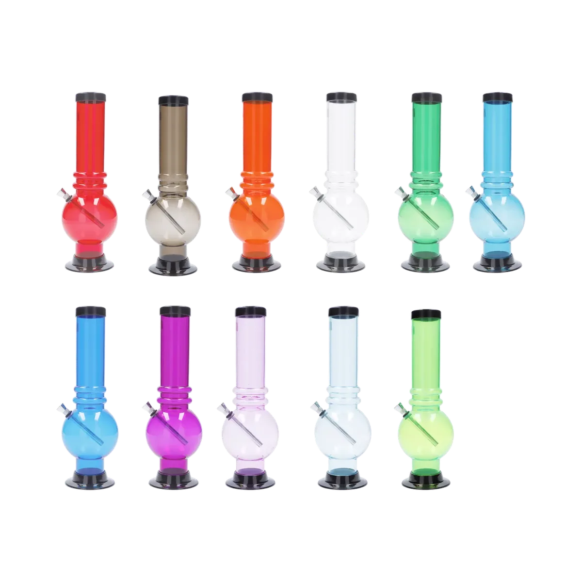 JM Plastics Large Bubble Base with Grip Acrylic Bong - 12 in.