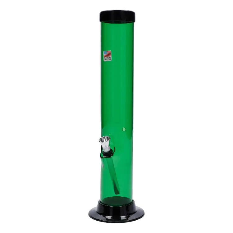 JM Plastics Large Straight Tube with Carb Hole Acrylic Bong - 12 in.