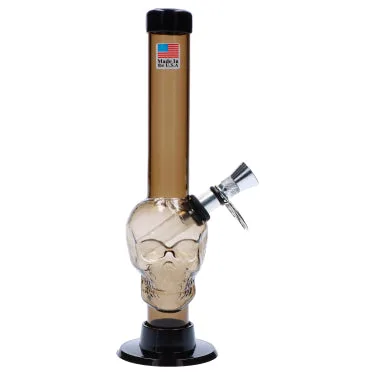JM Plastics Skull Base with Pull Slide Acrylic Bong - 8 in.
