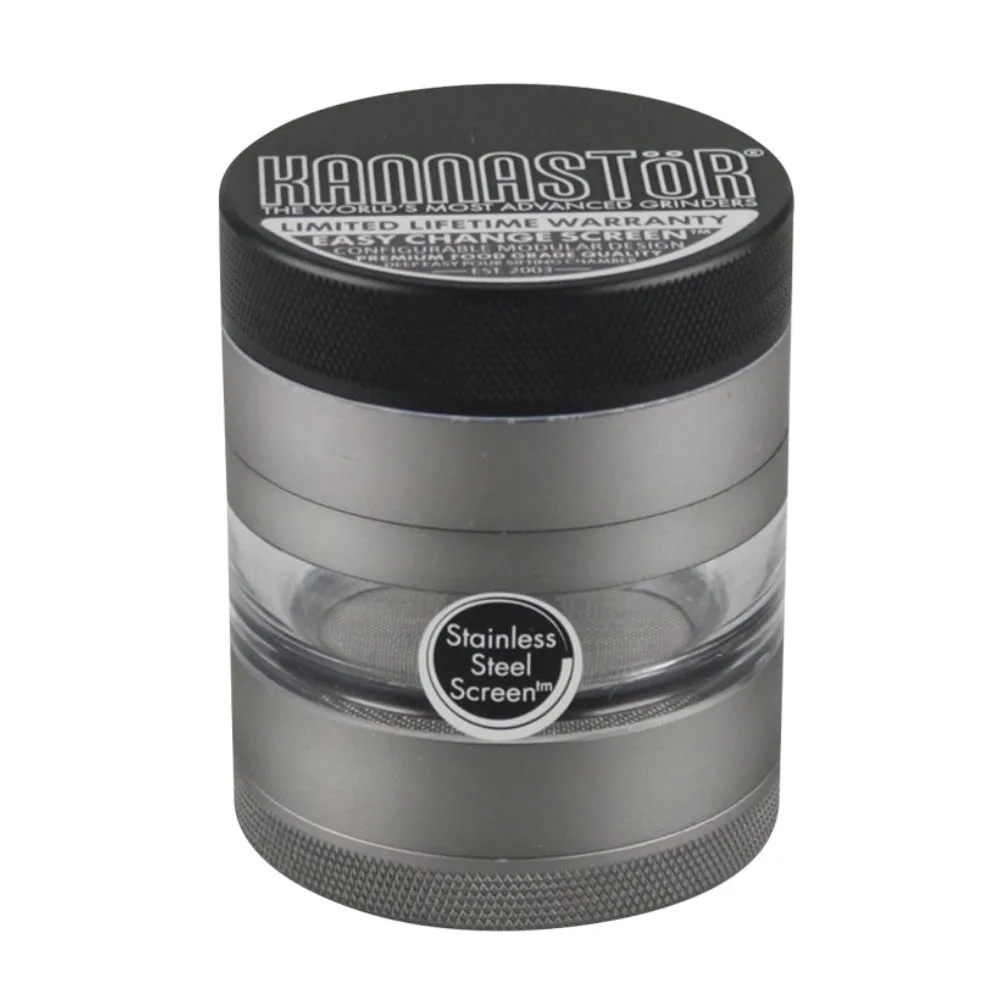 Kannastor 2.2 inch Gunmetal Jar Body 4-part Grinder