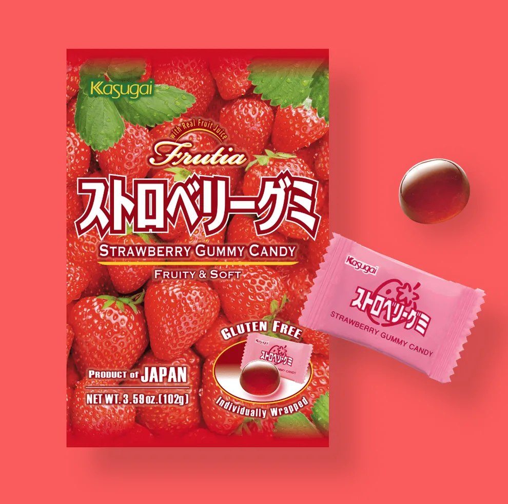 Kasugai Japanese Strawberry Gummy Pack of 6