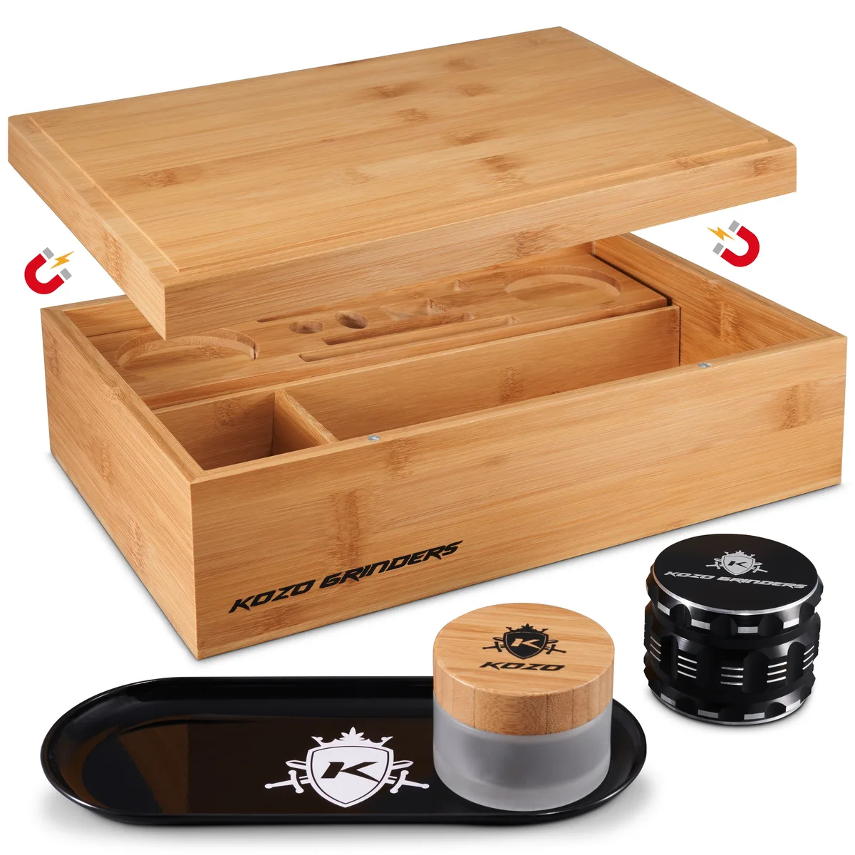 Kozo Wooden Stash Box - Magnetic Top