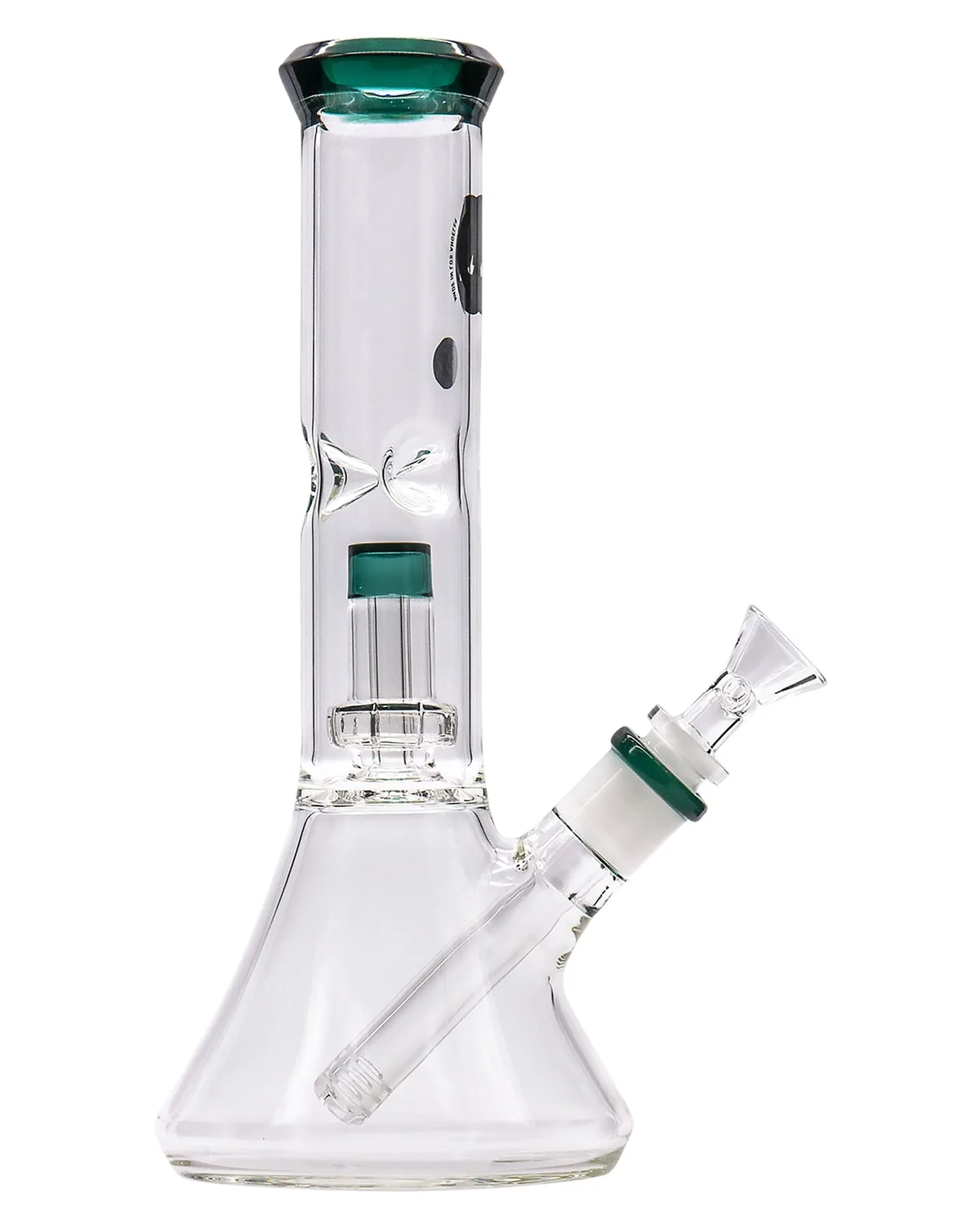 LA Pipes Color Accented Showerhead Perc Beaker Bong