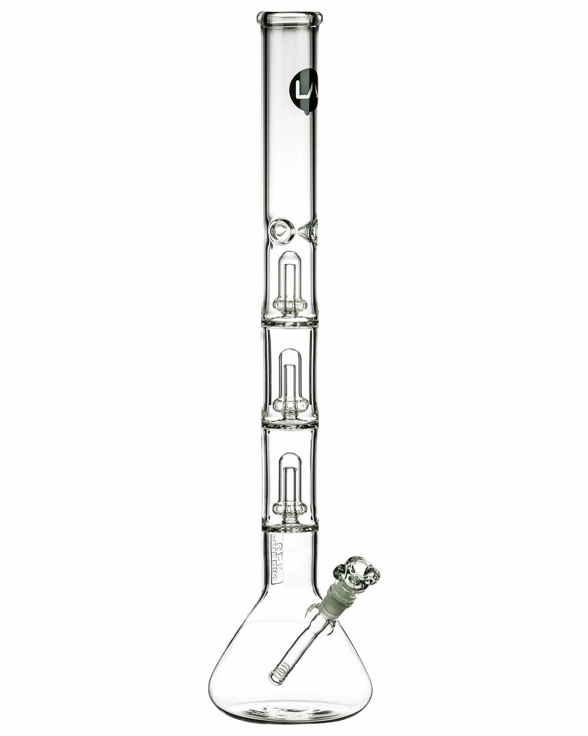 LA Pipes 23-24" Clear Triple Showerhead Perc Beaker Bong