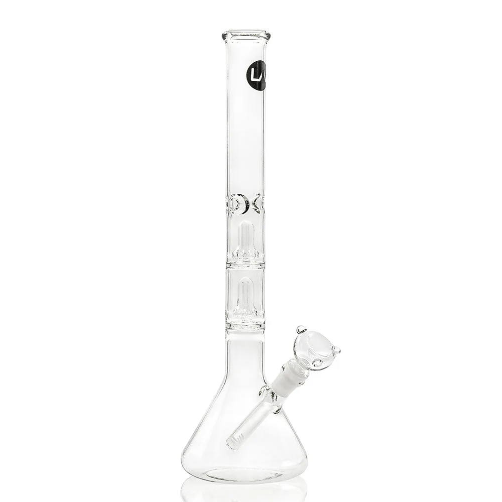 LA Pipes Beaker Ice Bong with Double Showerhead Percolator | 16 Inch